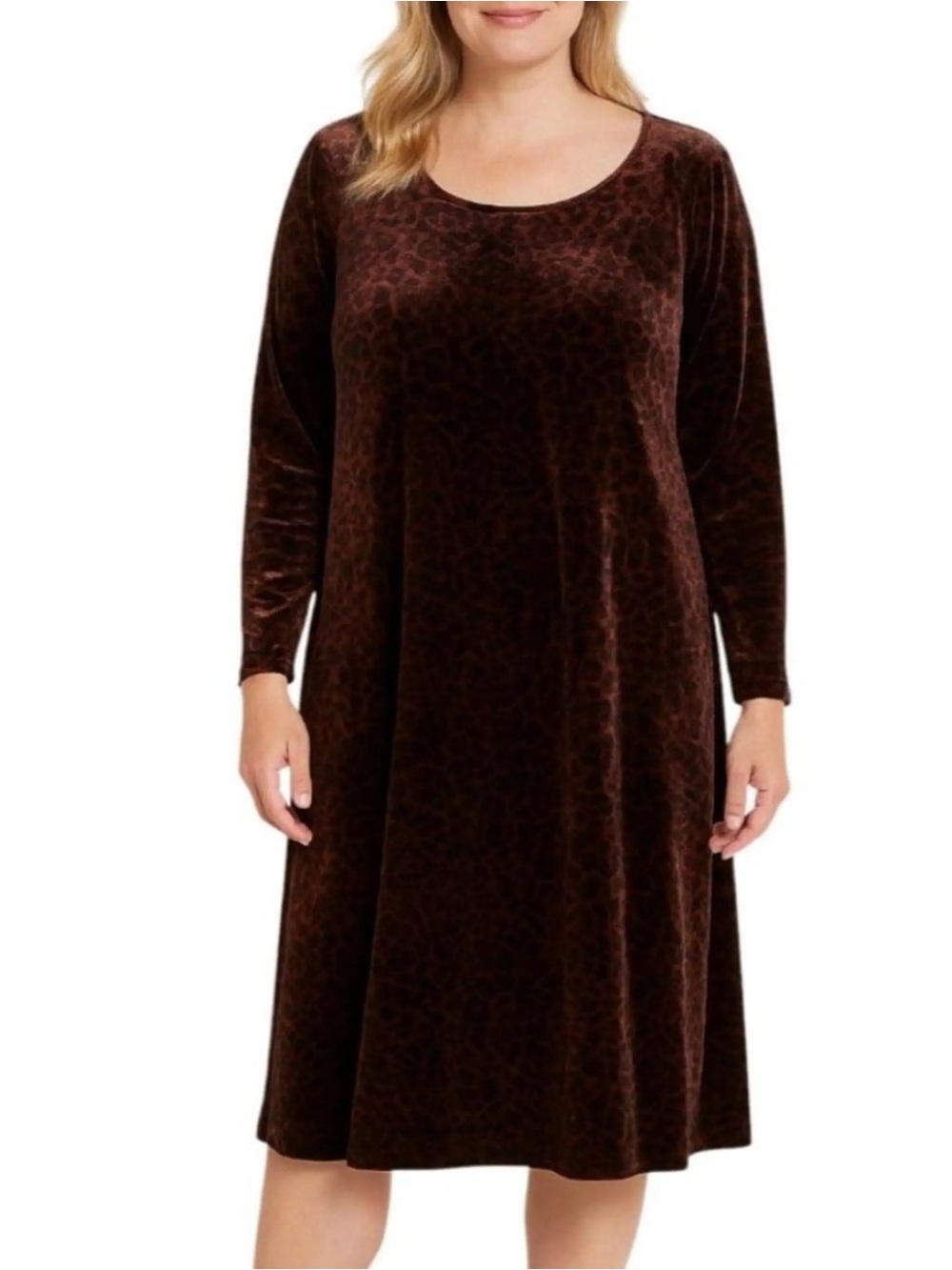 Coldwater Creek Animal Print Velvet Swing Dress